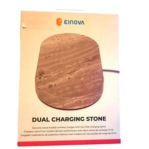 Einova 10W Dual Wireless Qi Charging Pad - Wood Marble